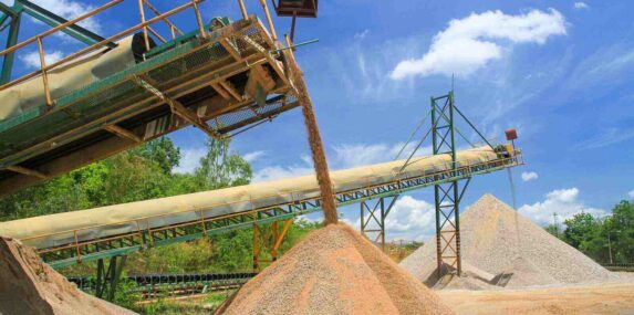 aggregate pile in plant