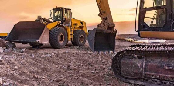 excavator working on a construction site