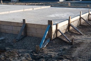 concrete foundation for new house building