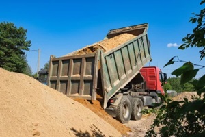 construction sand on the construction site