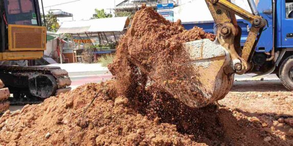Punta Gorda fill dirt being dumped out of truck