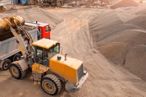 aerial top view Florida sand quarry industry
