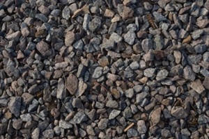 close-up top view of detailed texture gravel and crushed stones