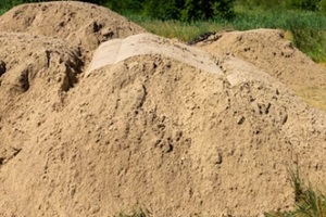 construction sand pile on a ground