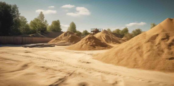 Large Piles of Sand Near Construction Site