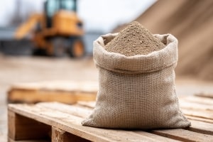 Small Bag of Fill Dirt at Construction Site