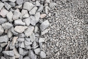 Gray Stone Aggregate Ready for Stormwater Management System Development