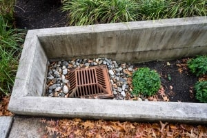 Stormwater Drain with Filtering Pollutants Surrounded by Aggregates