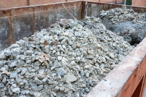 Dumpster Containing Construction Aggregates