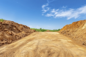 Lakeland, FL Construction Site Surface Prepared with Fill Dirt Before Laying Sand