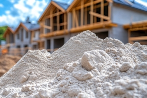 White Sand Pile in Front of House Under Construction