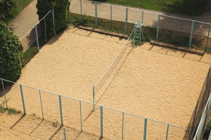 A Well-Maintained Sand Vollyball Court Outdoors