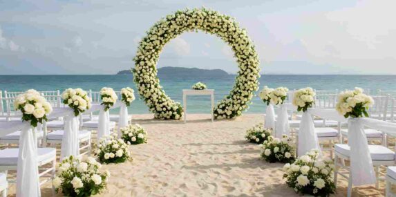 Outdoor Wedding Eetup on A Sandy Beach