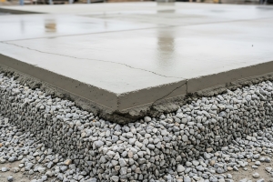 Slab Foundation with Supporting Aggregates in Warehouse Flooring