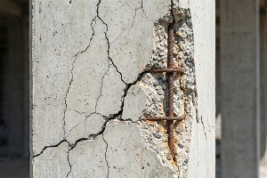 Concrete Pillar Cracked at Construction Site Due to Impure Aggregates