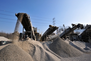 Different Sand Aggregates Under Conveyor Belt at Plant