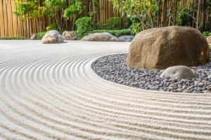 Landscaping Backyard with Clean White Sand