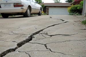 Driveway Concrete Cracked Due to Use of Poor Quality Materials