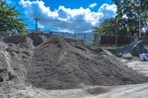 Piles of Construction Sand at Commercial Infrastructure Site
